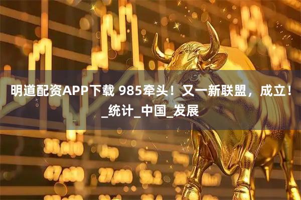 明道配资APP下载 985牵头！又一新联盟，成立！_统计_中国_发展