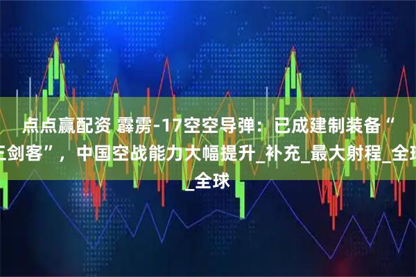 点点赢配资 霹雳-17空空导弹：已成建制装备“三剑客”，中国空战能力大幅提升_补充_最大射程_全球